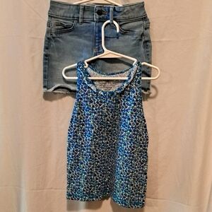Denim skirt with matching top